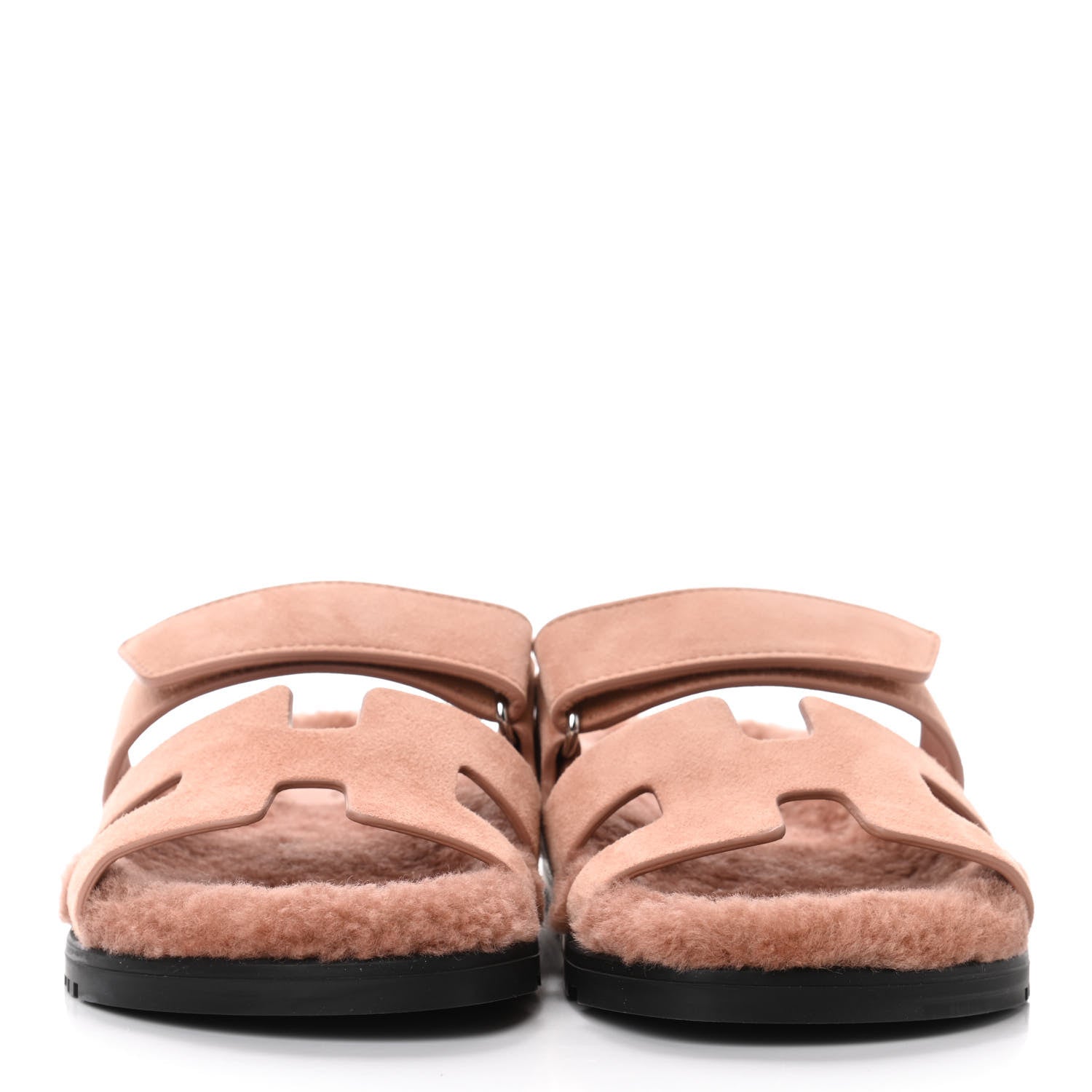 Hermes Suede Goatskin Woolskin Womens Chypre Sandals 36 Rose Aube 2 of 4