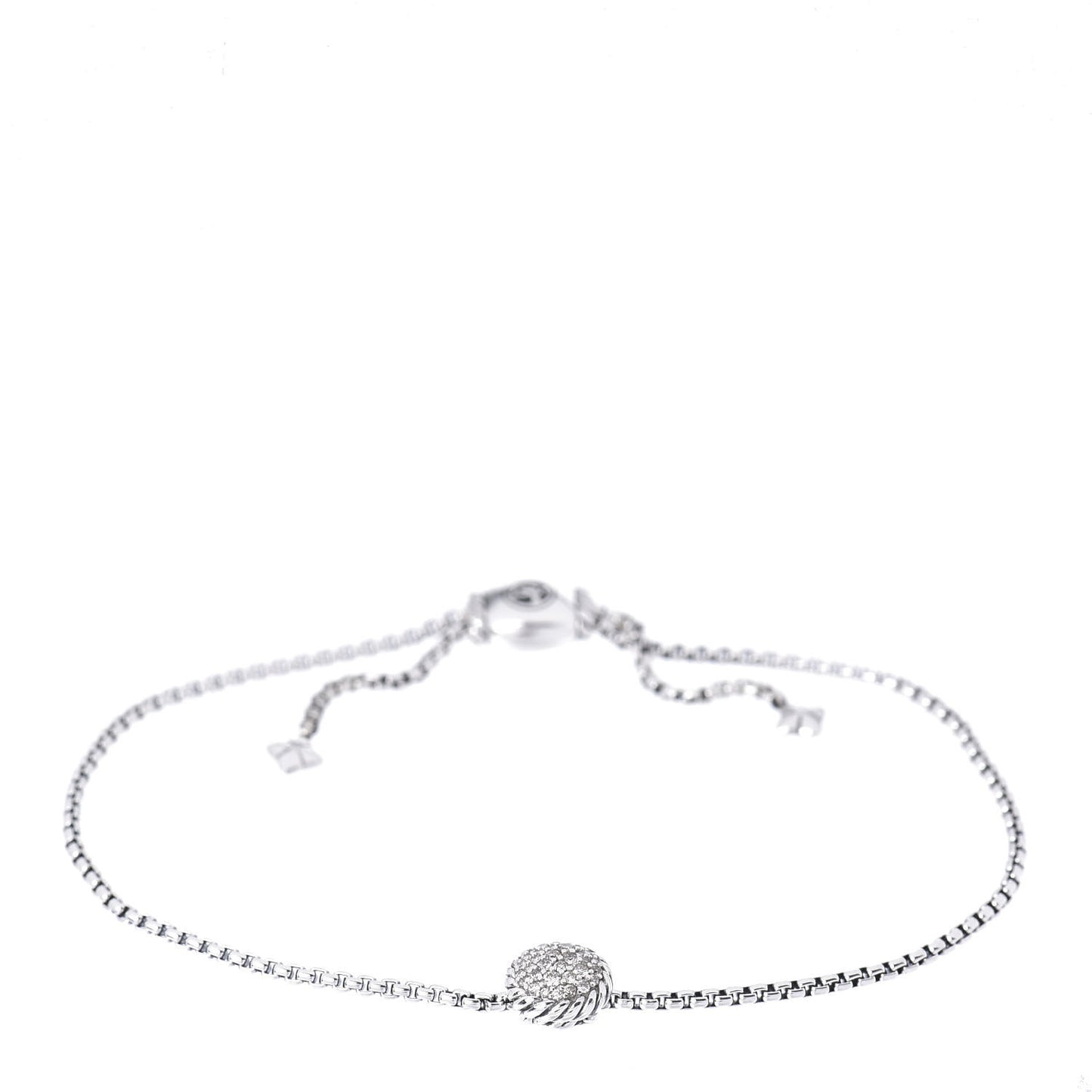 Sterling Silver Diamond 9mm Chatelaine Petite Pave Bracelet