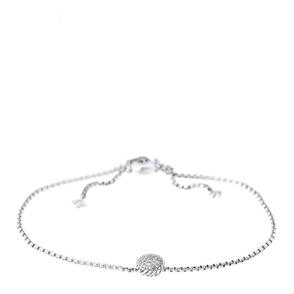 David Yurman Sterling Silver Diamond 9mm Chatelaine Petite Pave Bracelet 1 of 4