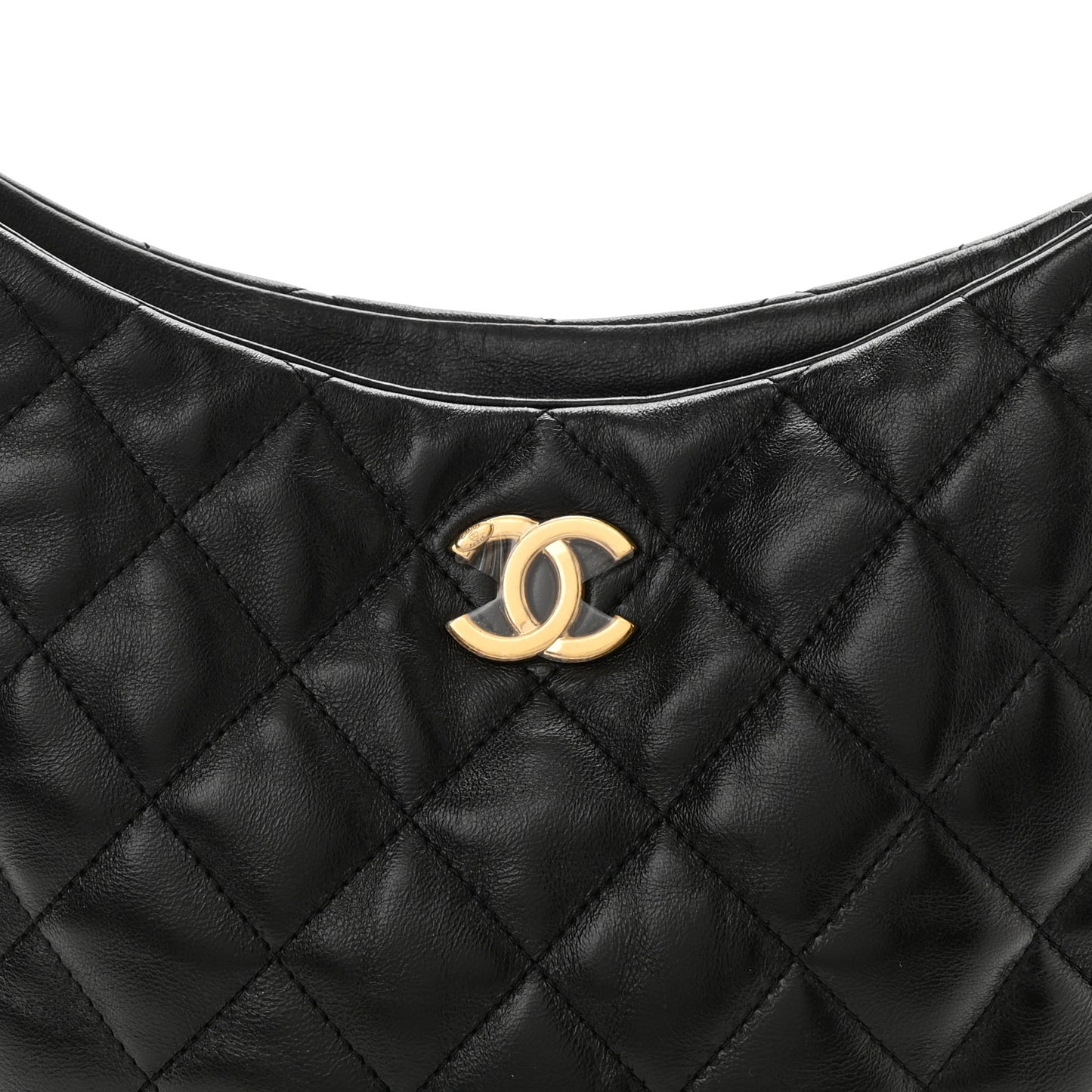 Lambskin Quilted Hobo Black