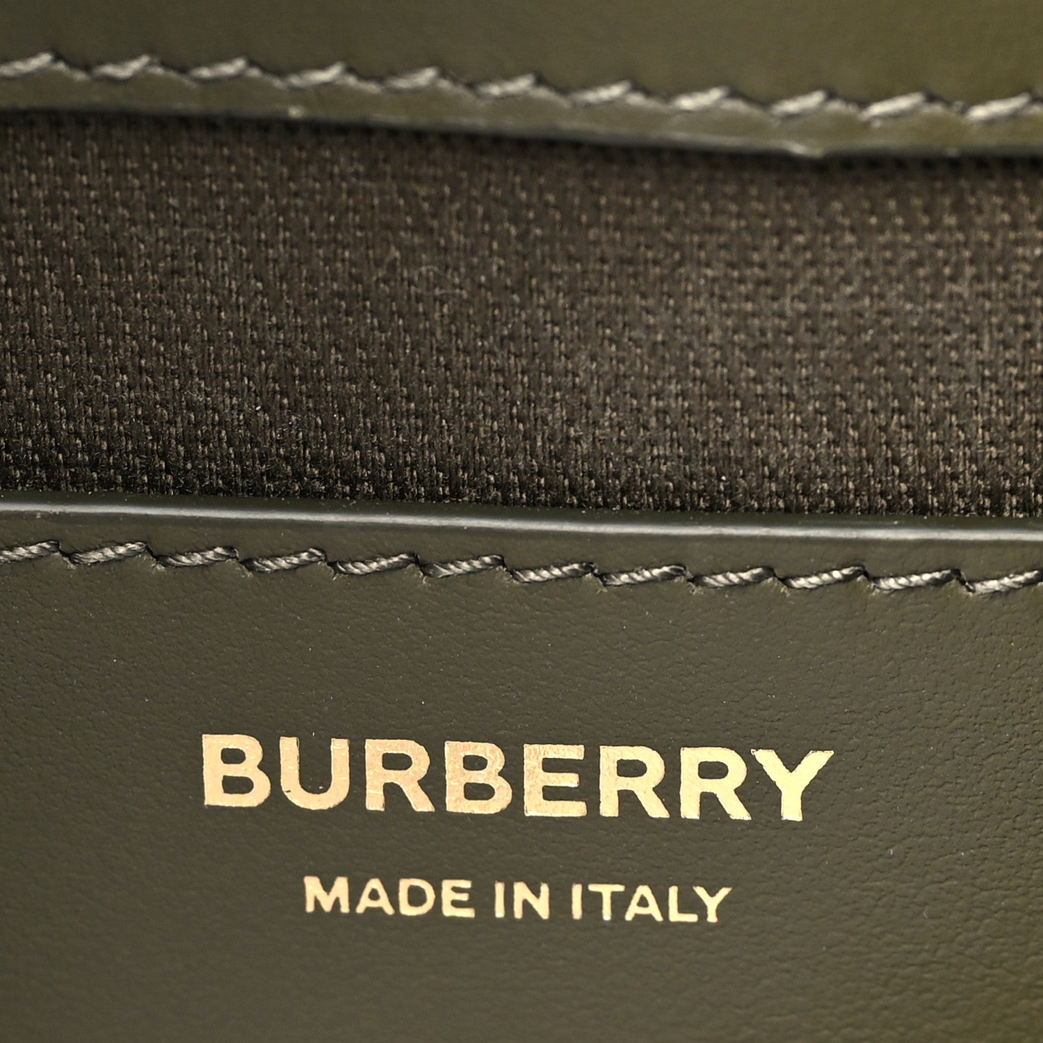 Burberry Coated Canvas Calfskin Vintage Check Note Top Handle Shoulder Bag Olive Green 6 of 11