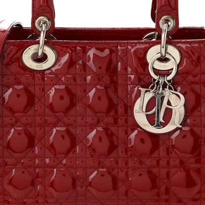 Christian Dior Patent Cannage Medium Lady Dior Red 8 of 11