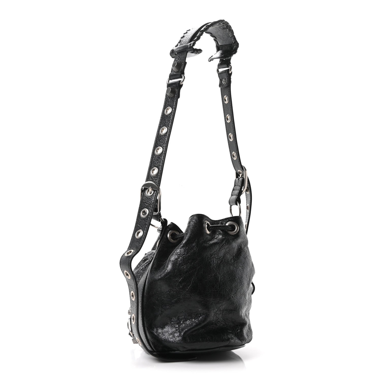 Balenciaga Agneau Arena Le Cagole Bucket Bag XS Black 4 of 11