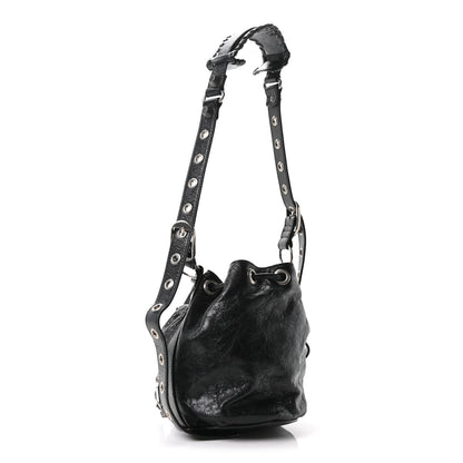 Balenciaga Agneau Arena Le Cagole Bucket Bag XS Black 4 of 11