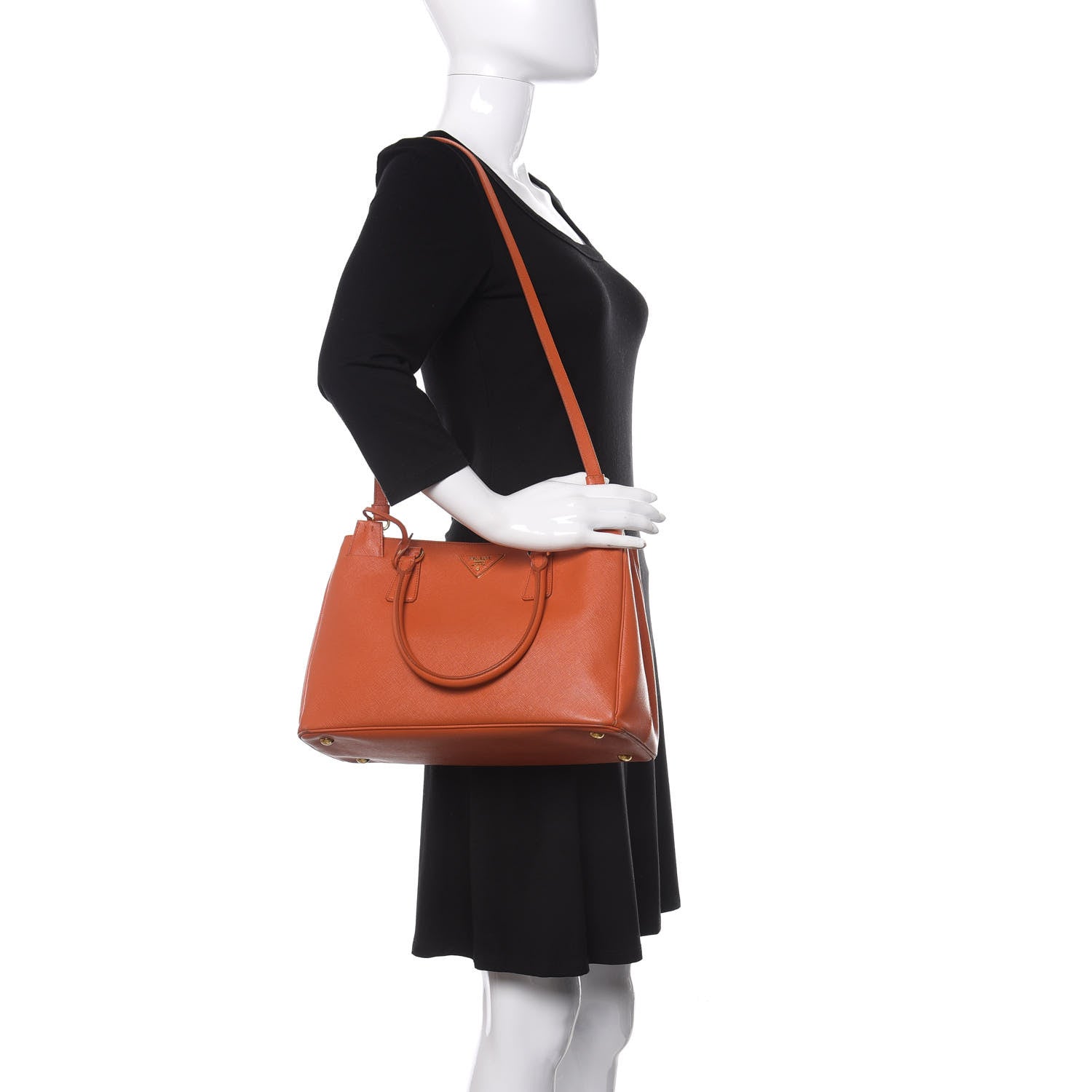 Prada Saffiano Medium Galleria Double Zip Tote Papaya 2 of 20