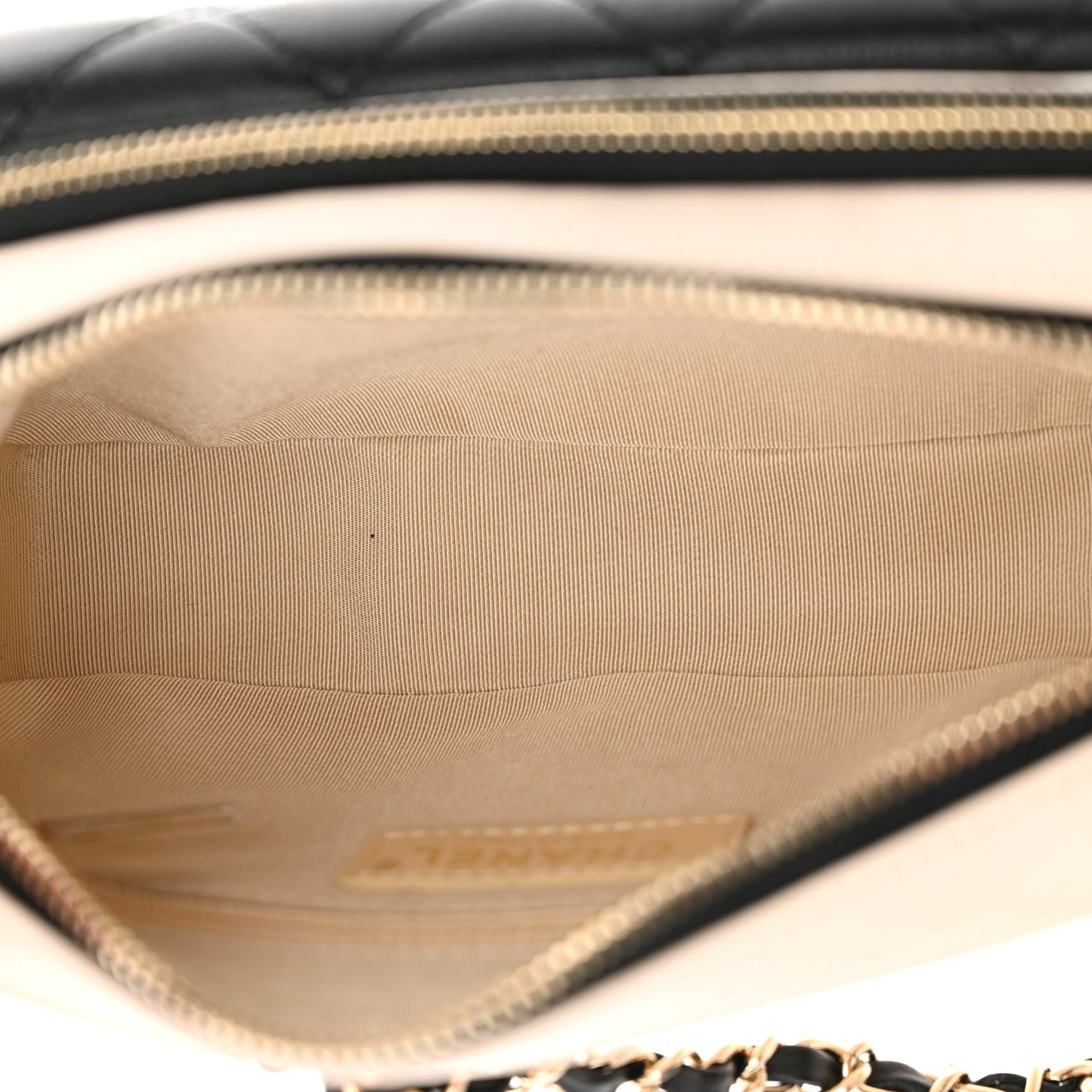Goatskin Quilted Waist Bag Beige White Black