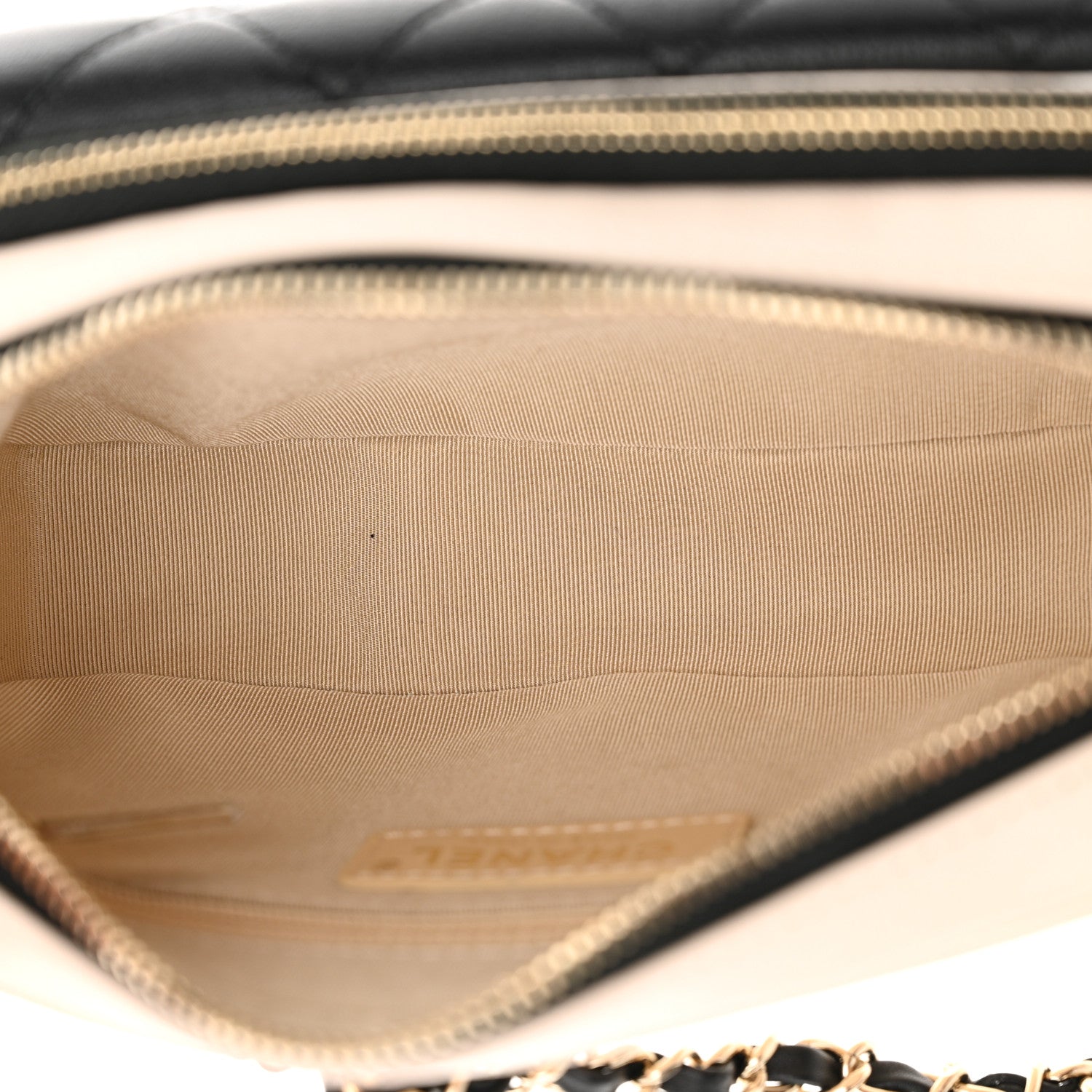 Chanel Goatskin Quilted Waist Bag Beige White Black 7 of 13