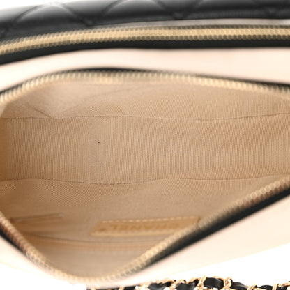 Chanel Goatskin Quilted Waist Bag Beige White Black 7 of 13