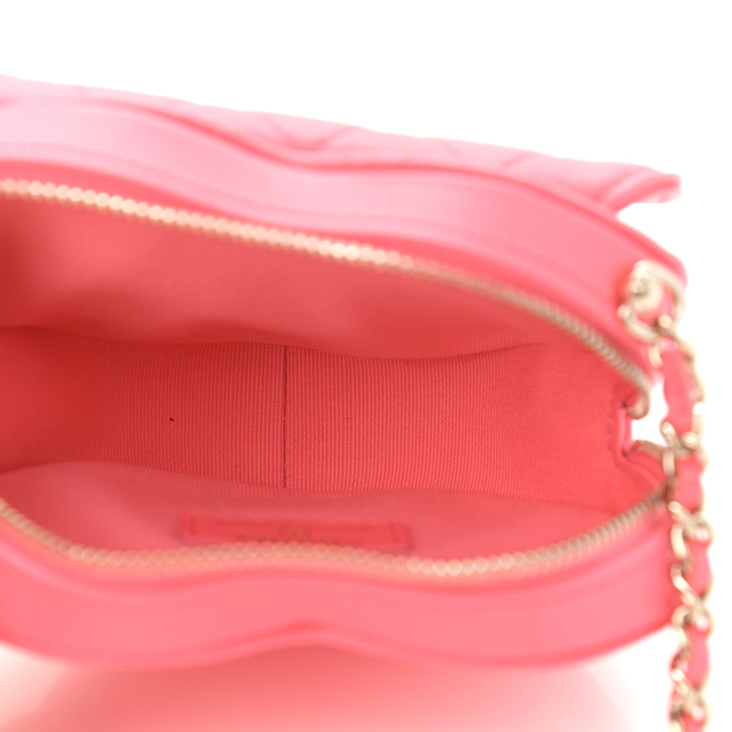 Chanel Lambskin Quilted CC In Love Heart Clutch With Chain Pink 6 of 12