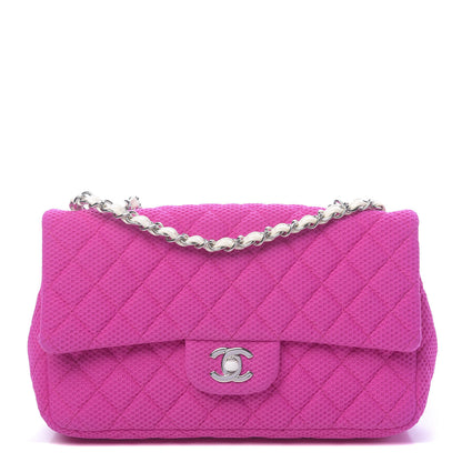 Chanel Neoprene Quilted Medium Single Flap Pink 1 of 10
