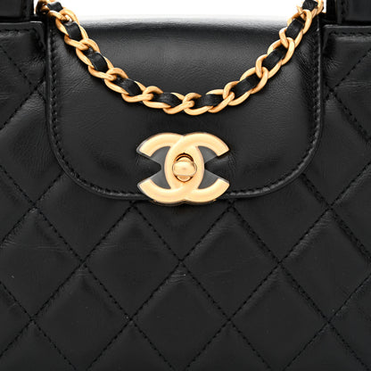 Chanel Shiny Aged Calfskin Quilted Nano Kelly Shopper Black 8 of 11
