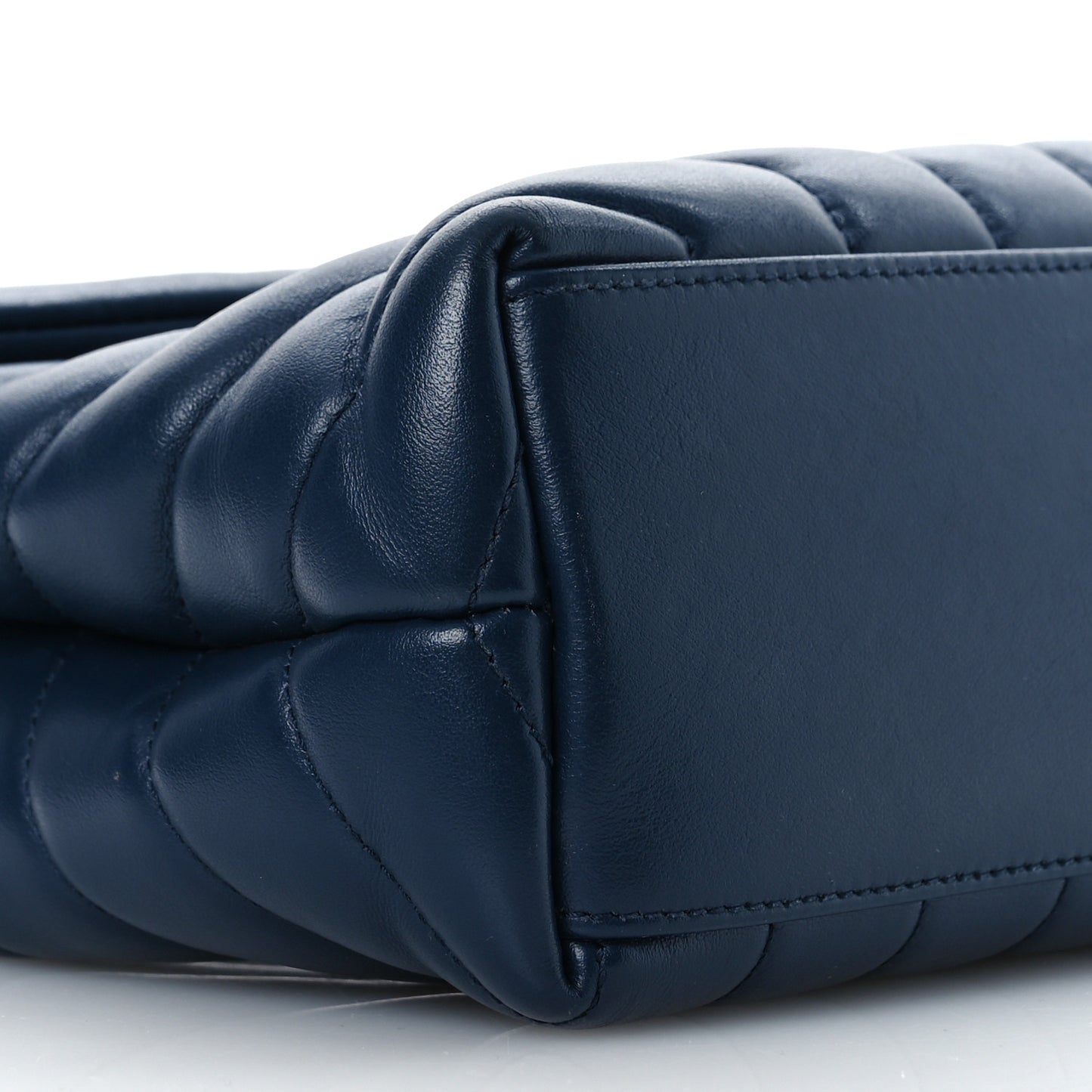 Calfskin Y Quilted Monogram Small Loulou Chain Satchel Navy
