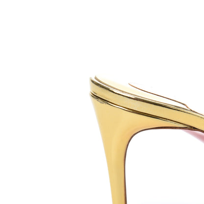 Christian Louboutin Specchio PVC Just Nodo 85 Slide Sandals 39.5 Gold 8 of 14