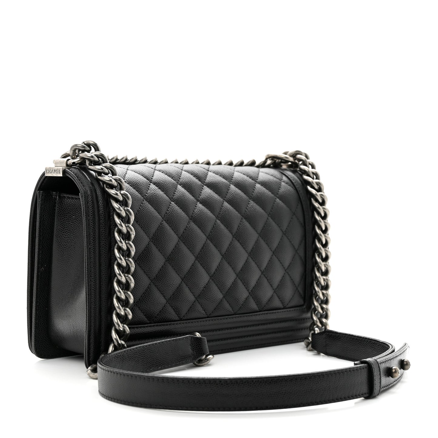 Caviar Quilted Medium Boy Flap Black