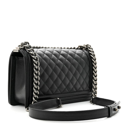 Chanel Caviar Quilted Medium Boy Flap Black 3 of 10
