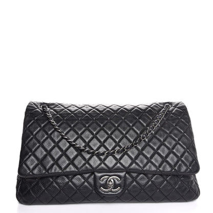 Chanel Calfskin Quilted XXL Travel Flap Bag Black 1 of 7