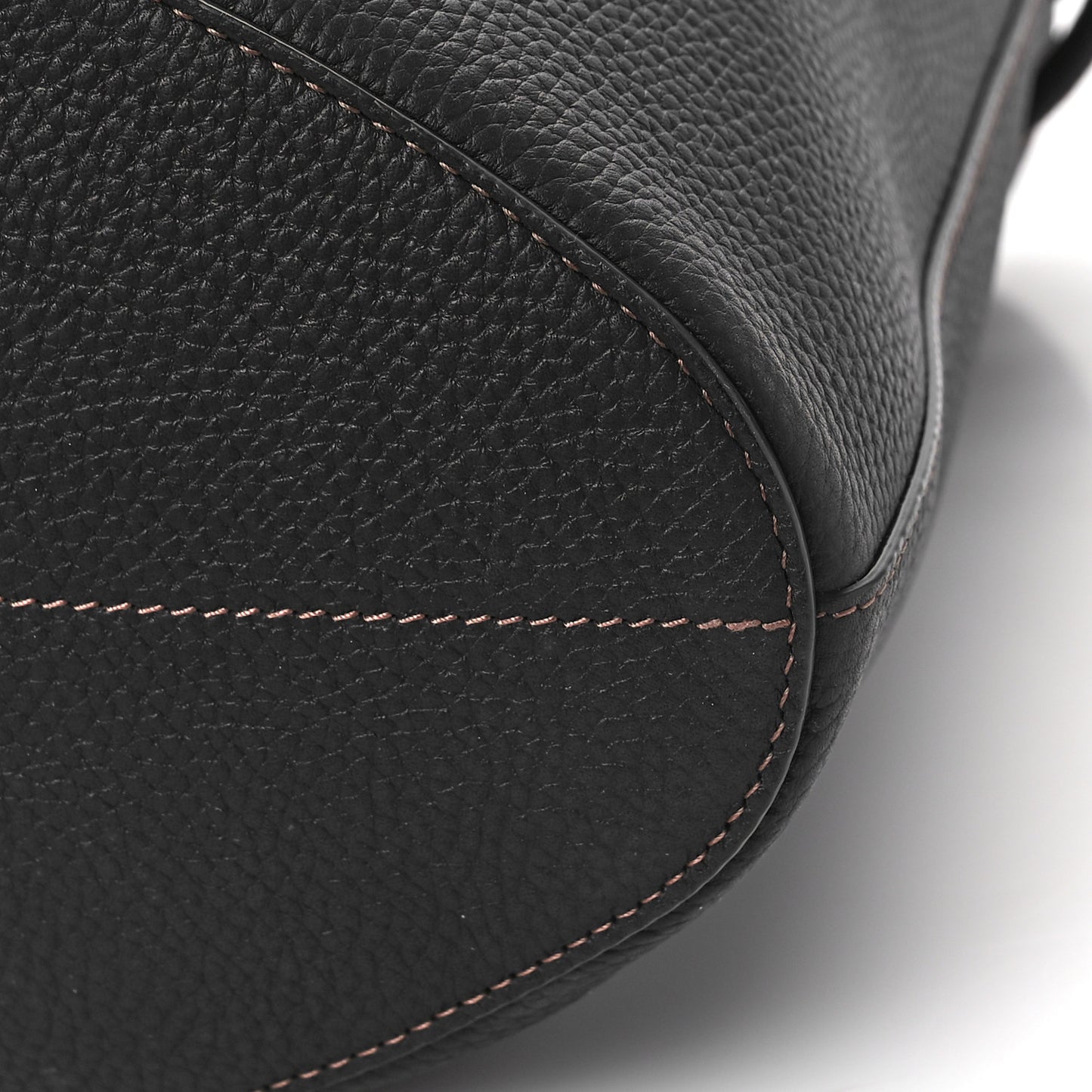 Grainy Calfskin Small TB Bucket Bag Black