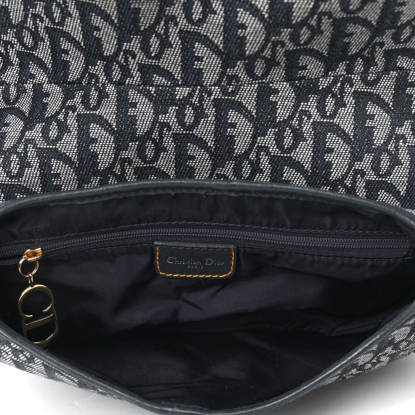 Monogram Double Saddle Bag Navy Blue