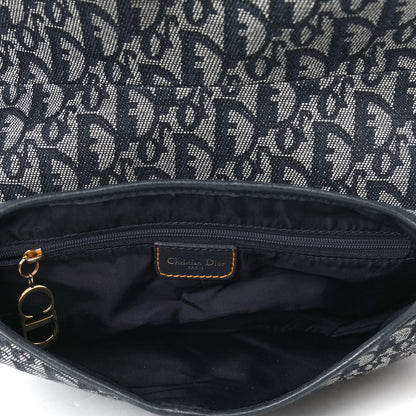 Christian Dior Monogram Double Saddle Bag Navy Blue 4 of 4