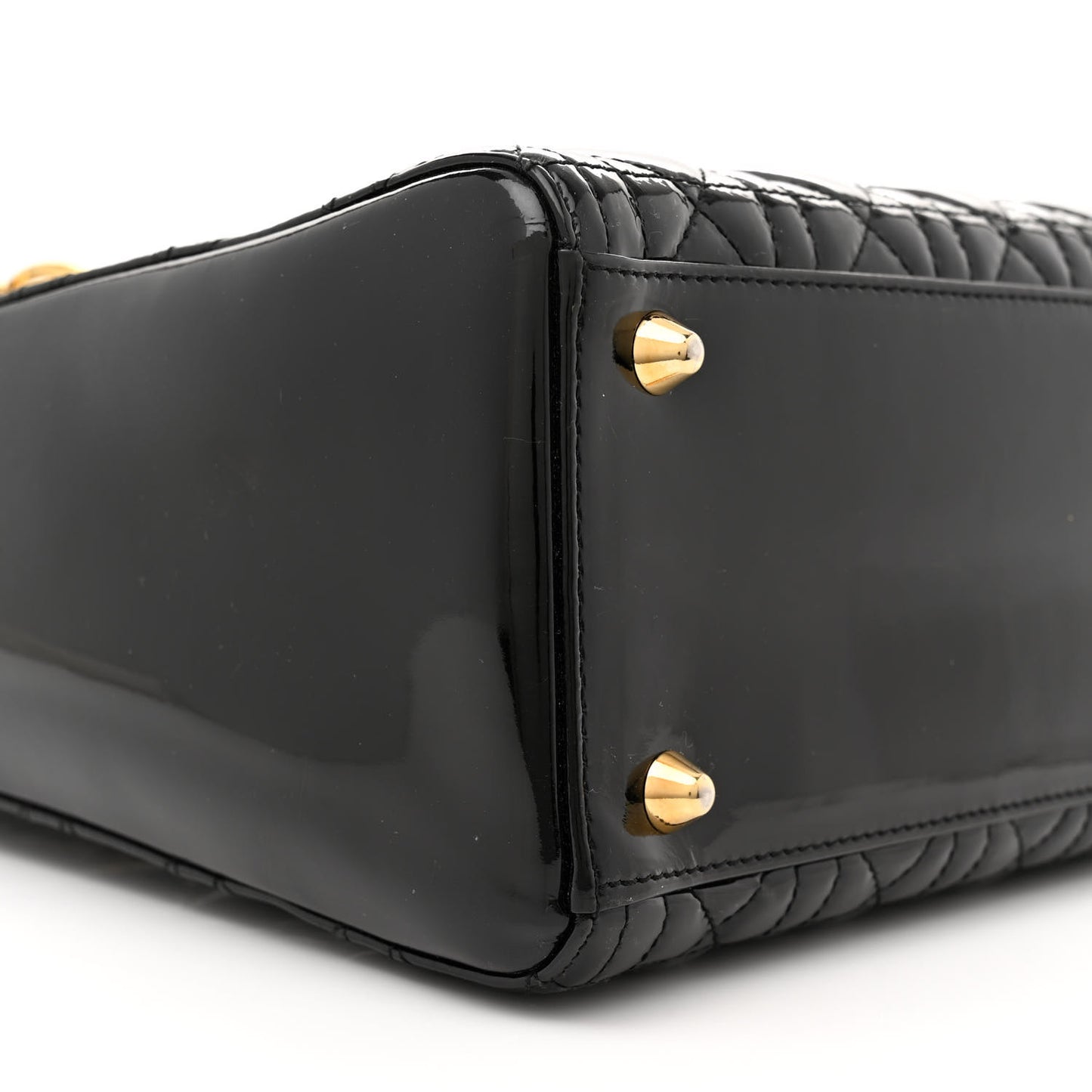 Patent Cannage Large Lady Dior Black