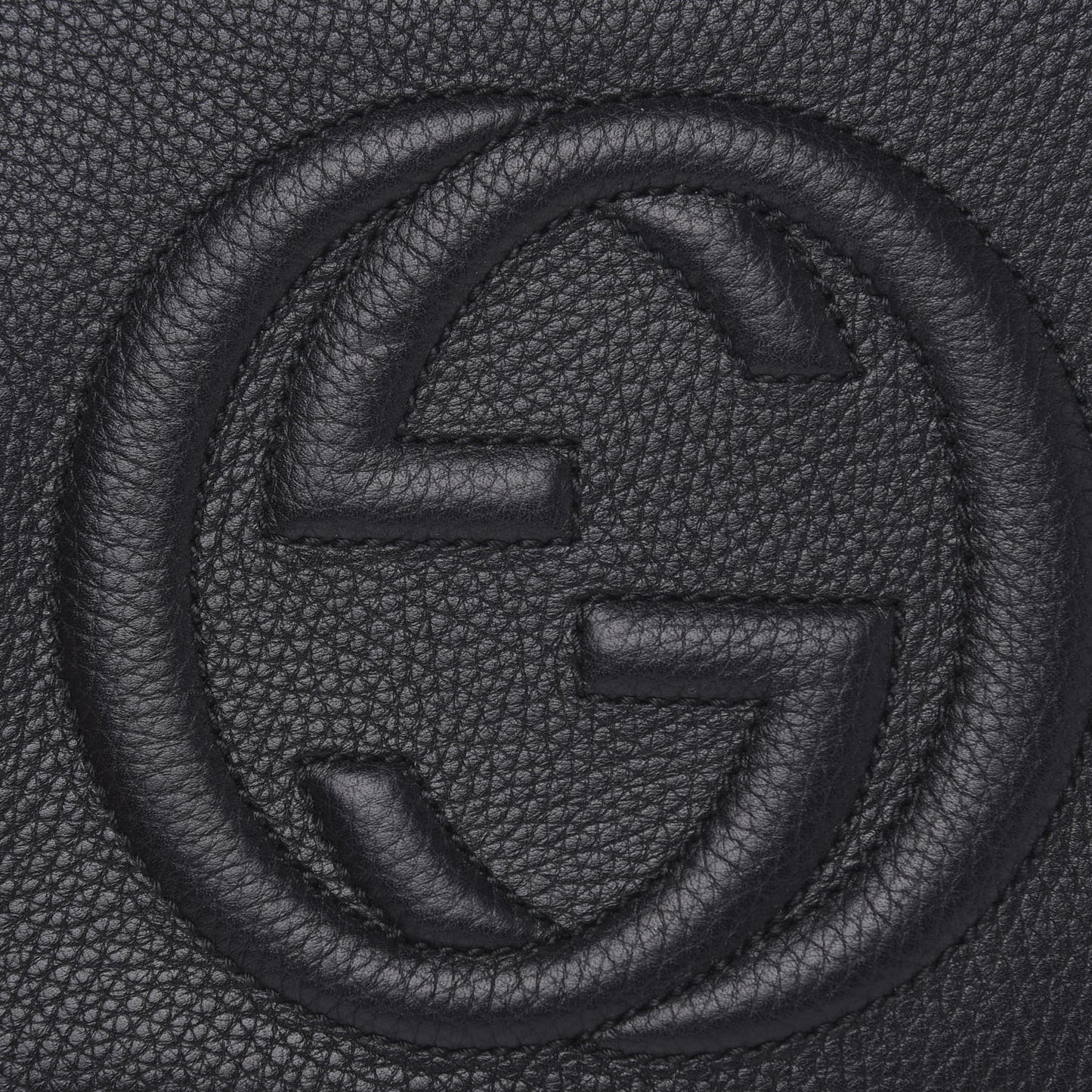 Pebbled Calfskin Small Soho Disco Bag Black