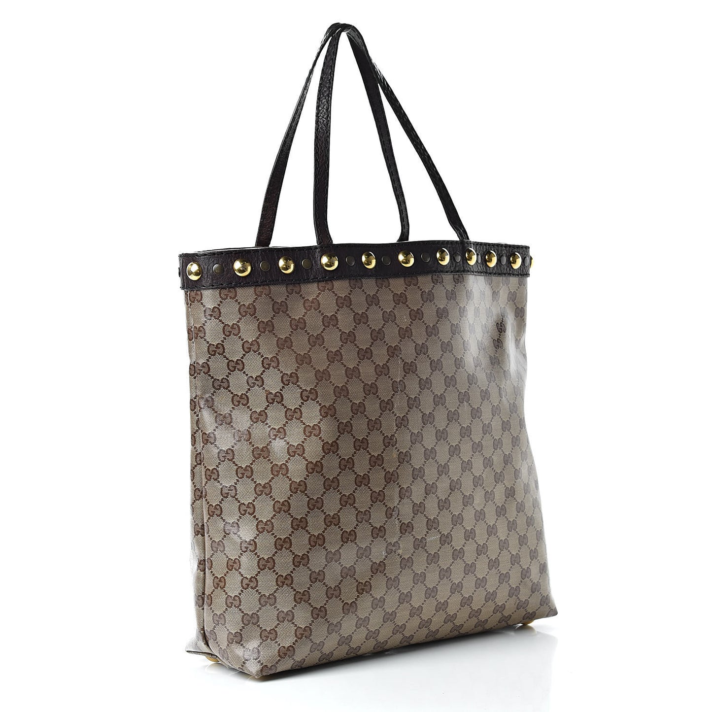 Crystal Monogram Large Babouska Vertical Shopping Tote Brown