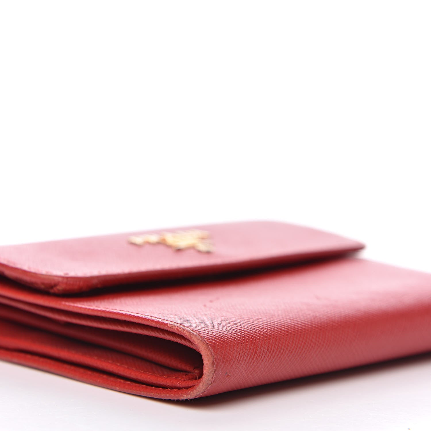 Prada Saffiano Metal Flap Wallet Fuoco 11 of 14