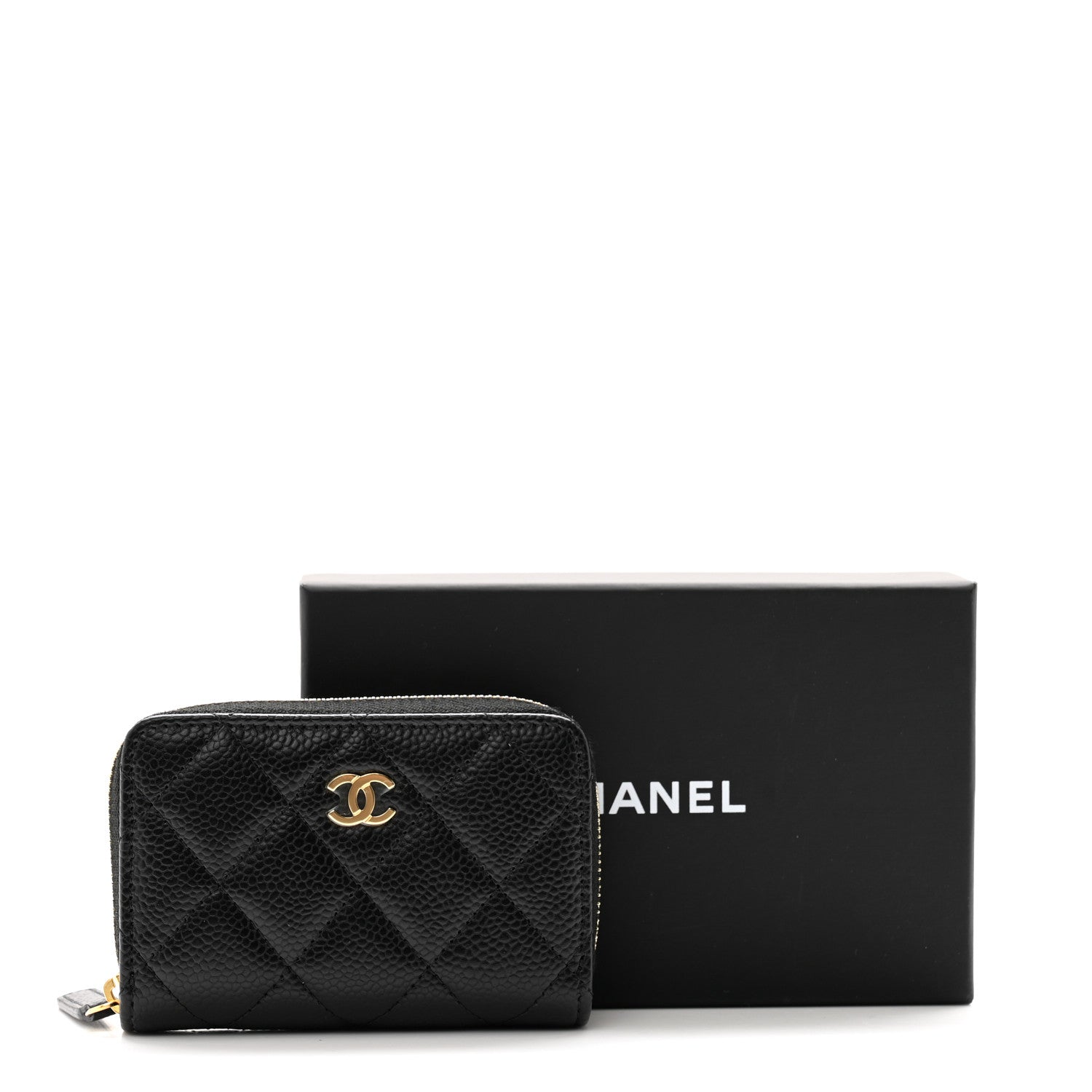 Chanel Caviar Quilted Zip Coin Purse Black 10 of 10