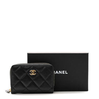 Chanel Caviar Quilted Zip Coin Purse Black 10 of 10