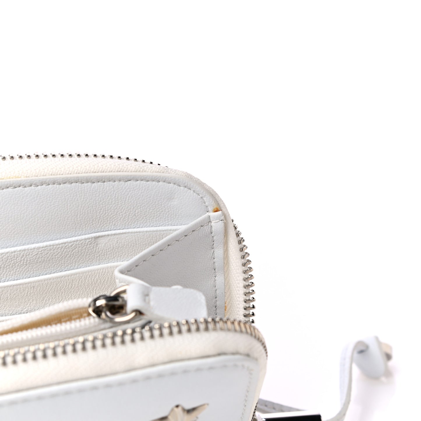 Calfskin Filipa Star Zip Around Wallet White