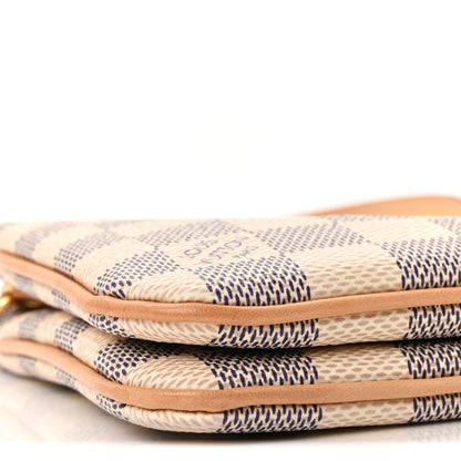 Louis Vuitton Damier Azur Double Zip Pochette 8 of 9