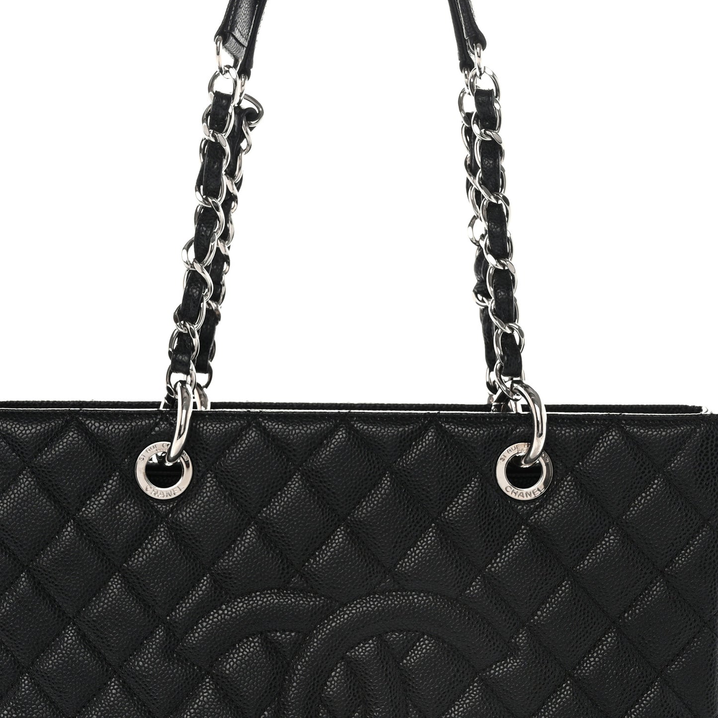 Caviar Quilted Grand Shopping Tote GST Black
