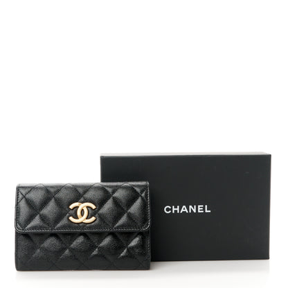Chanel Caviar Quilted Studded CC Medium Flap Wallet Black 11 of 11