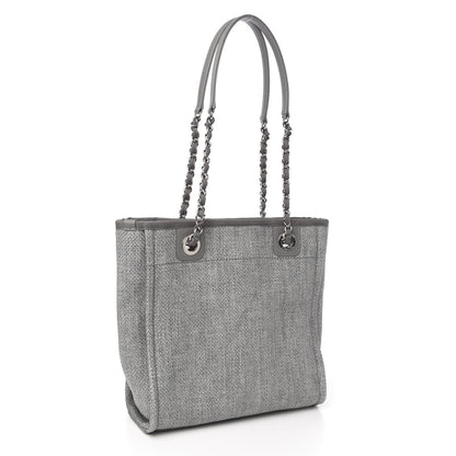 Chanel Straw Raffia Mini Deauville Tote Grey 2 of 9
