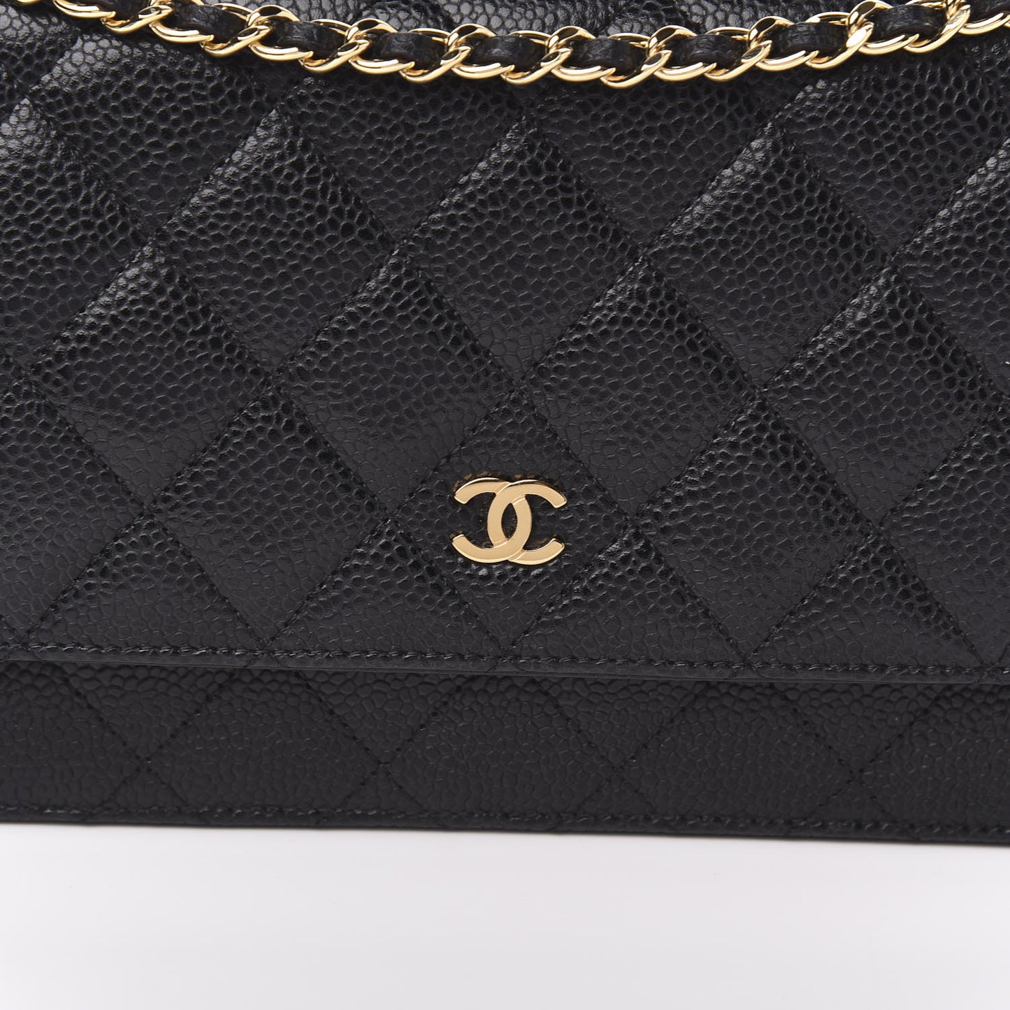 Caviar Quilted Wallet On Chain WOC Black