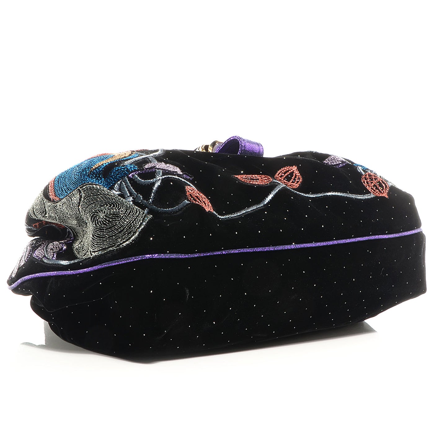 Velvet Embroidered Squirrel Spy Black Multicolor