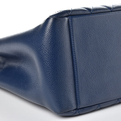 Chanel Caviar Quilted Grand Shopping Tote GST Dark Navy Blue 8 of 13