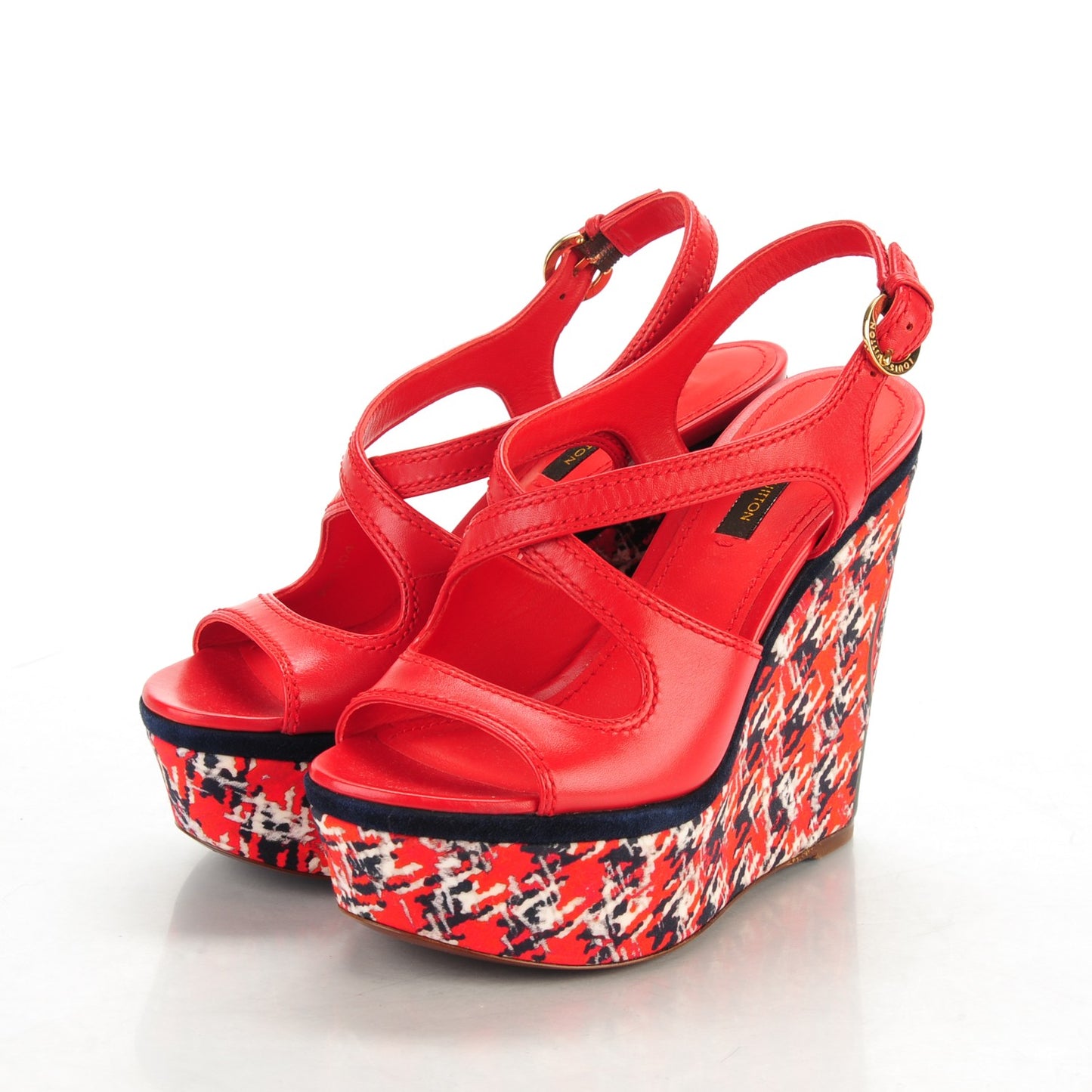 Calfskin Postcard Wedges 34.5 Red