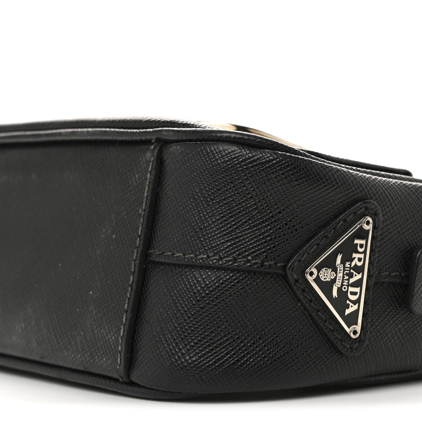 Saffiano Buckle Camera Bag Black
