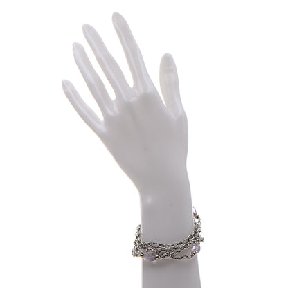David Yurman Sterling Silver Amethyst Multi-Strand Figaro Bracelet 2 of 4
