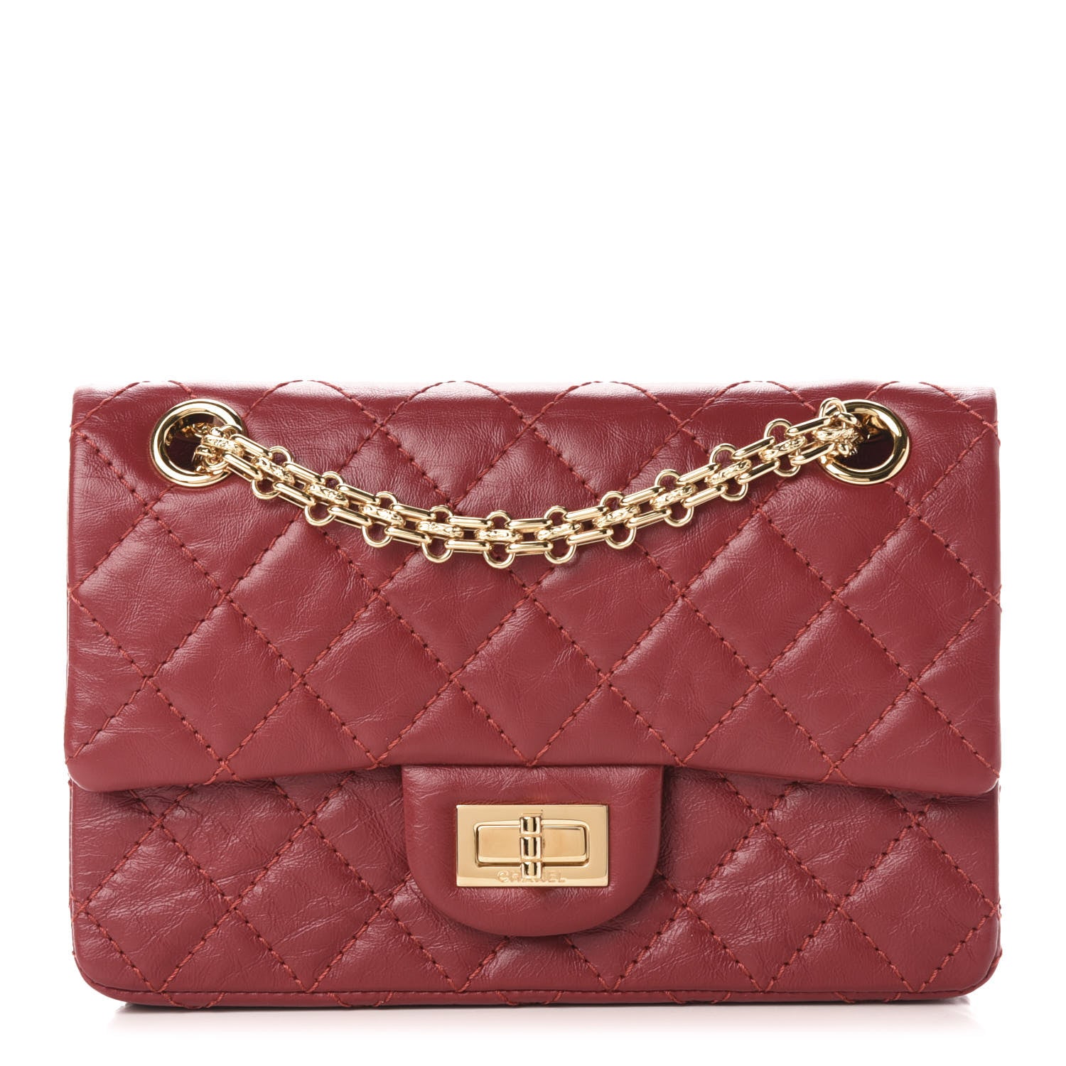 Chanel Aged Calfskin Quilted 2.55 Reissue Mini Flap Red 1 of 11
