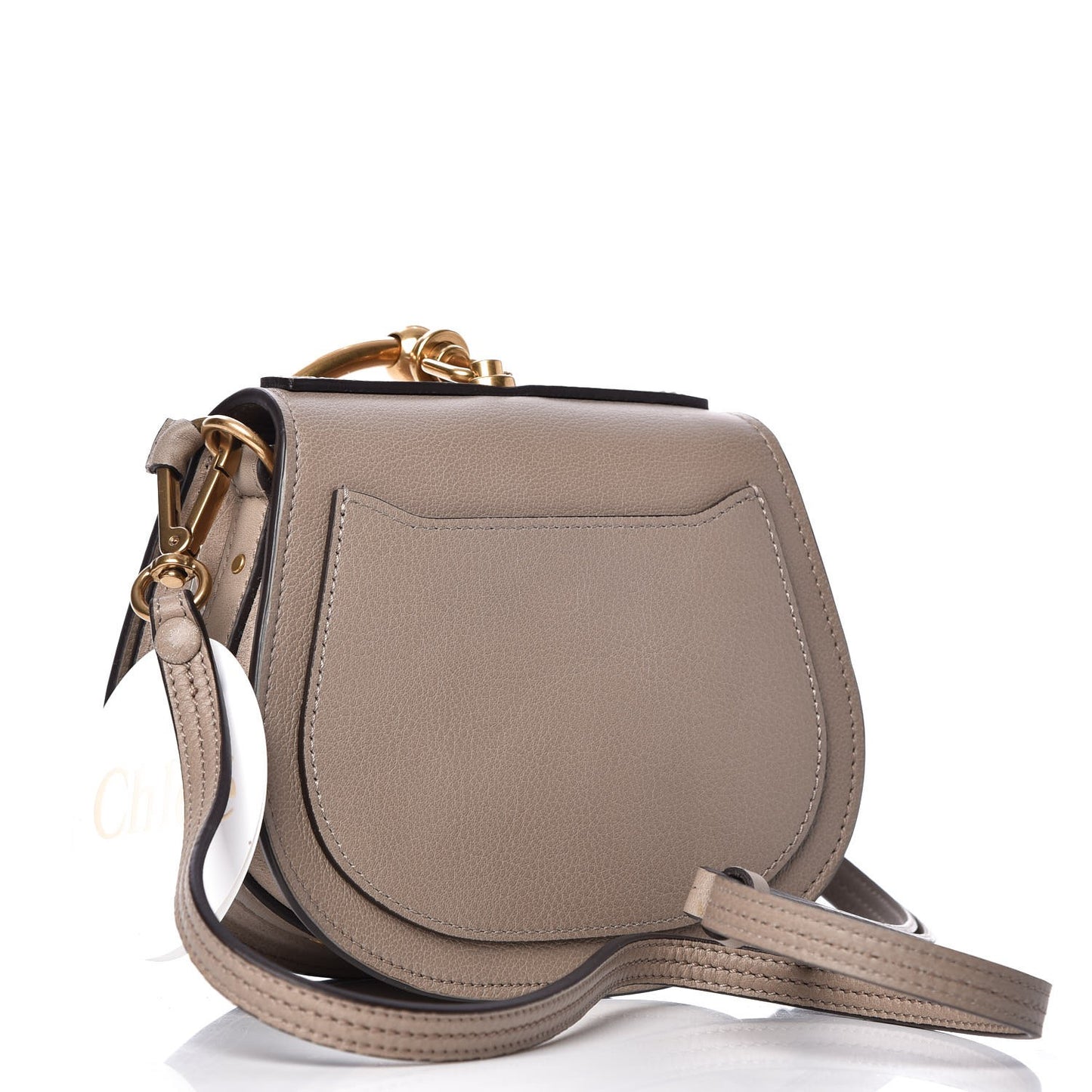 Calfskin Suede Small Nile Bracelet Bag Motty Grey