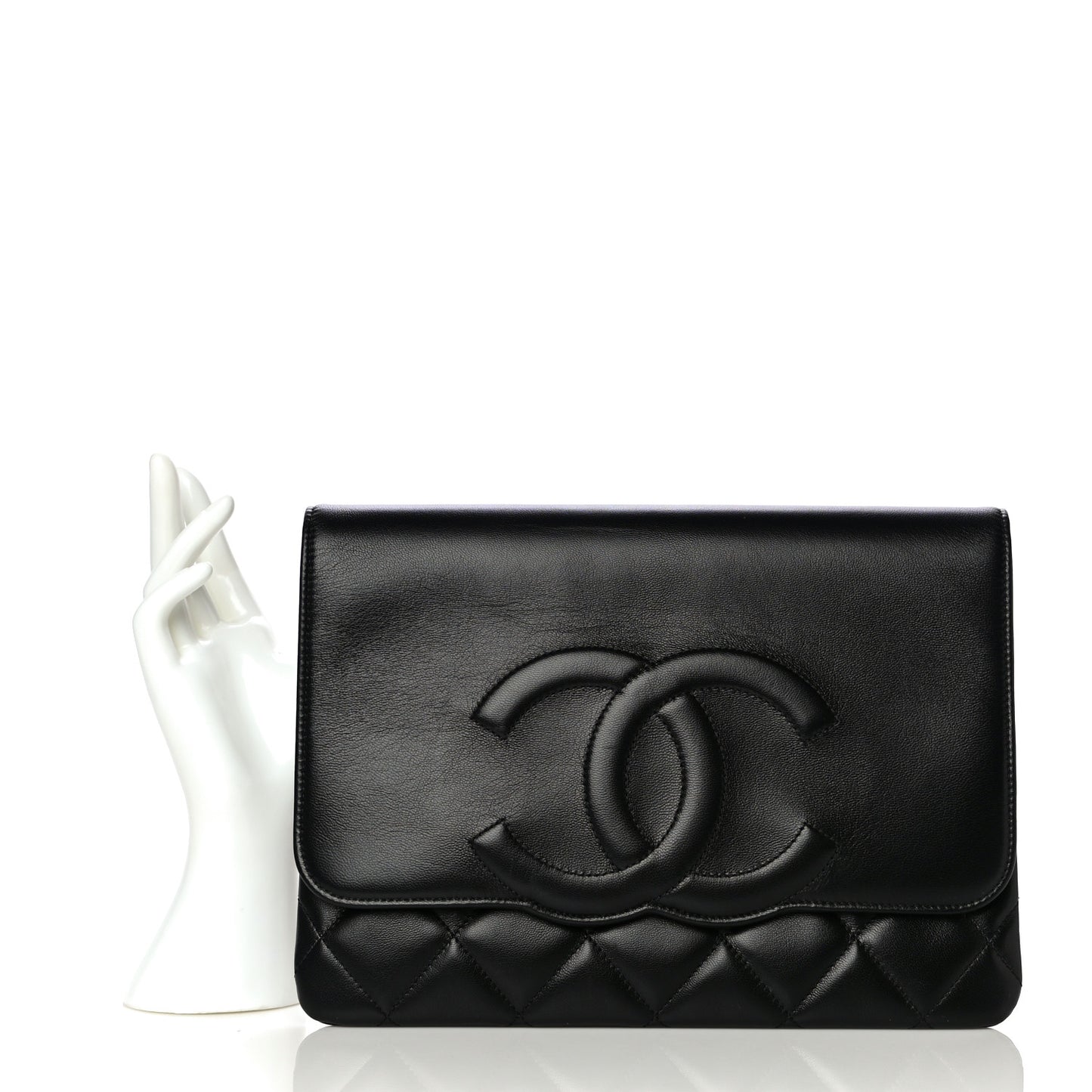 Goatskin Quilted Timeless CC Clutch Black