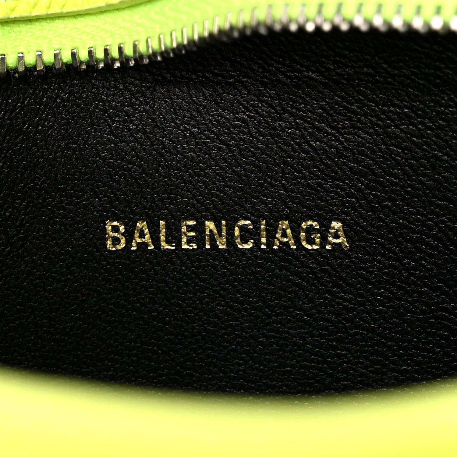 Balenciaga Signature Grained Calfskin Logo XS Ville Camera Bag Acid Green Black 6 of 9