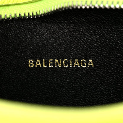 Balenciaga Signature Grained Calfskin Logo XS Ville Camera Bag Acid Green Black 6 of 9