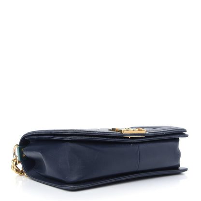 Chanel Lambskin Quilted Medium Boy Flap Dark Navy 3 of 11