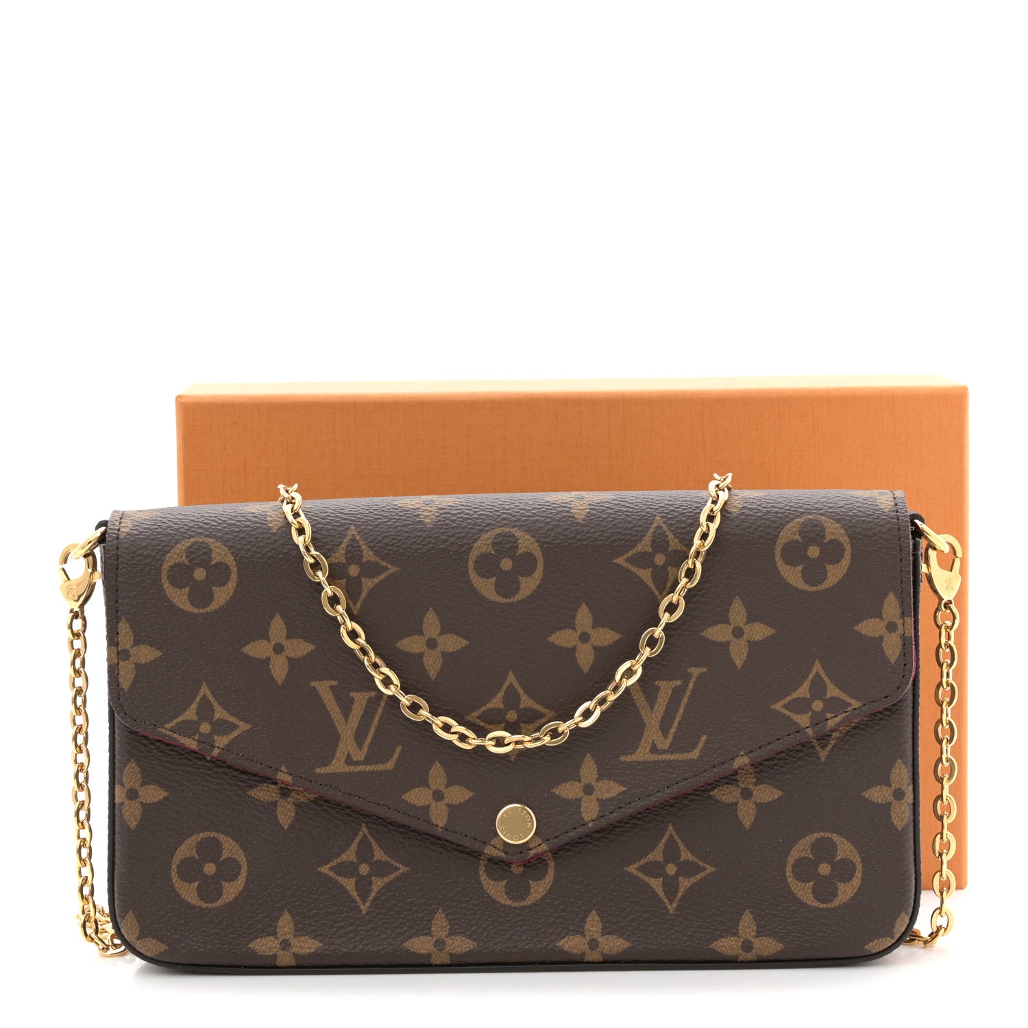 Louis Vuitton Monogram Pochette Felicie Chain Wallet Fuchsia