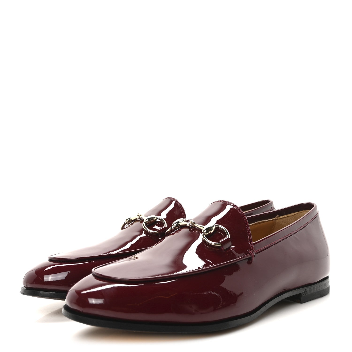 Gucci Vitello Vernice Soft Nappa Womens Jordaan Loafers 36 Rosso Ancora 4 of 10