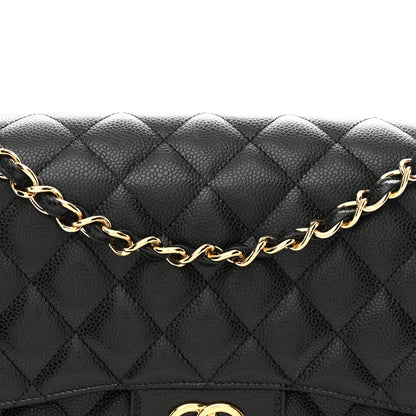 Chanel Caviar Quilted Jumbo Double Flap Black 14 of 19