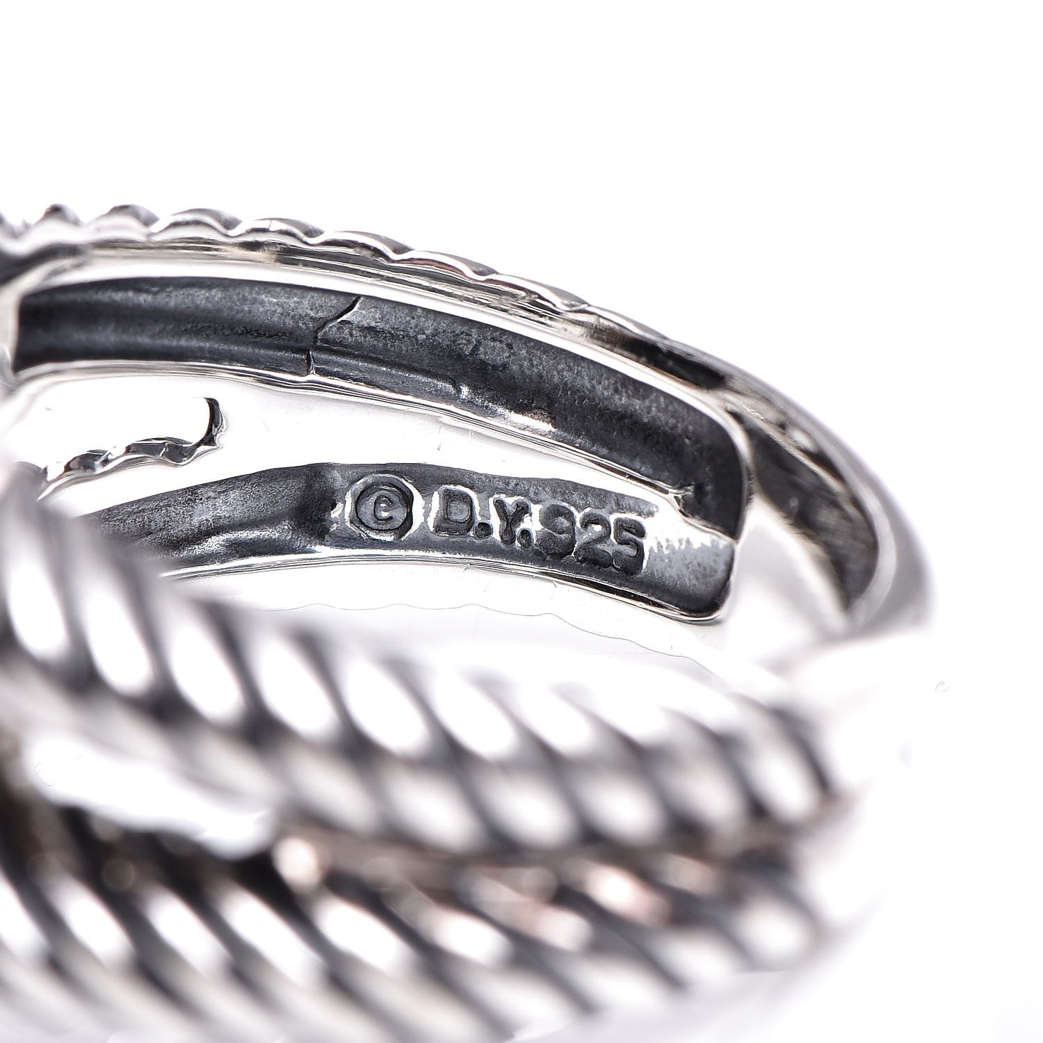 David Yurman Sterling Silver Diamond Black Onyx 11mm Albion Ring 54 7 5 of 5